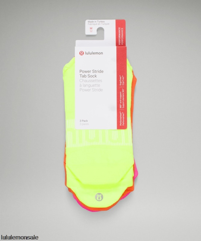 Lululemon Damen DELULU443 | Highlight Pink Power Stride Tab Socken 3er Pack